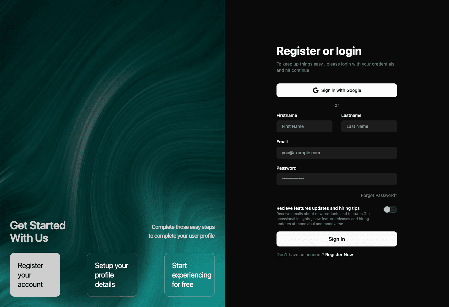 login form alt